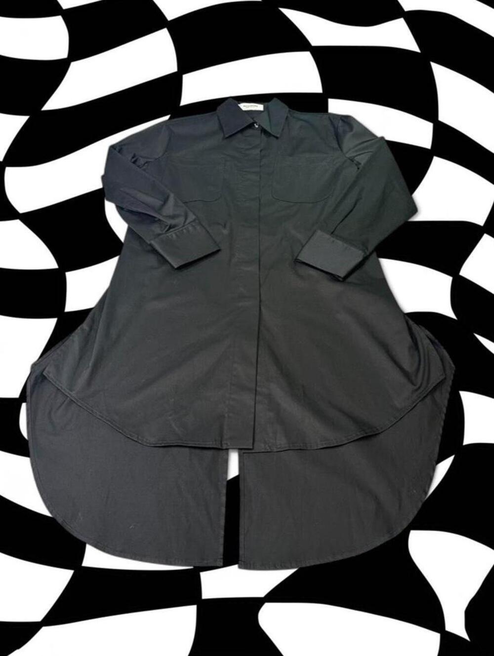 Alexx Brown Avant-Garde High-Low Oversized Tunic Shirt Dress